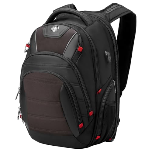Image of Swissdigital Design Men's Laptop Backpack for Women, Large Capacity Business Travel Bag Black /Brown | J14-32