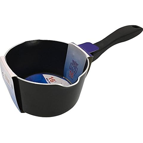 Non Stick Milkpan Saucepan Egg Boiling Pot with Long Handle and Double Pouring Lips (13cm) Cover