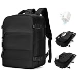 BJLFS Mochila al Vacio con Bomba Equipaje de Mano 40x30x20 Ryanair Mochila Viaje Cabina Avion 40x20x25 Wizzair Vueling Mujer Impermeable Mochila de Compresion al Vacio