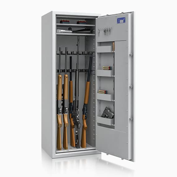Waffenschrank Klasse 1 EN 1143-1 für 16 Langwaffen, Kurzwaffen & Munition | 1500x550x450mm (Elektronikschloss)