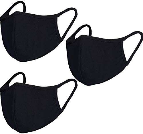 3 Pack Fashion Protective, Unisex Black Dust Cotton, Reusable Cotton Fabric