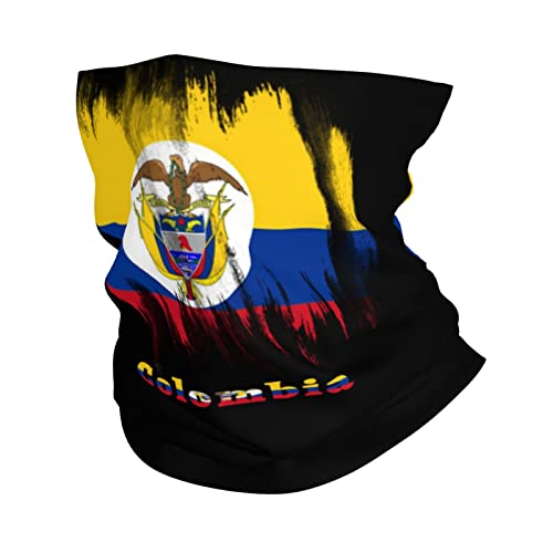Colombia Flag Colombian Seamless Neck Gaiter Shield Scarf Bandana Face Mask Seamless UV Protection for Motorcycle Cycling Riding Running Headbands White