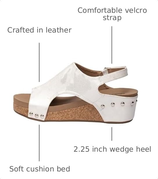 Image of Corkys Footwear Volta Wedge - Chic Elegance Meets All-Year Comfort with a 2-Inch Cork Heel and Marshmallow Insole for Stylish Everyday Wear and All-Day Comfort
