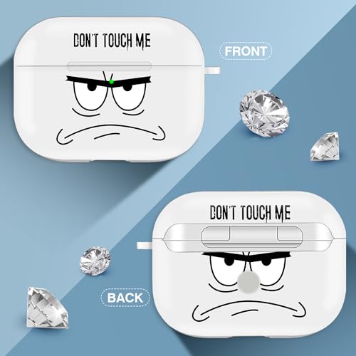 Image of for Airpods Pro 2nd Generation Case,Don't Touch Me Cool Cover with Lanyard Big Eyes Cute Cartoon for Airpods Pro 2nd Generation Case,Soft Shockproof Cover for Women Men-White