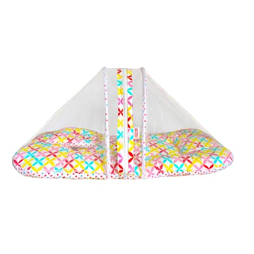 Image of VParents MIte (Flower) Cotton Bedding Set & Mosquito Net