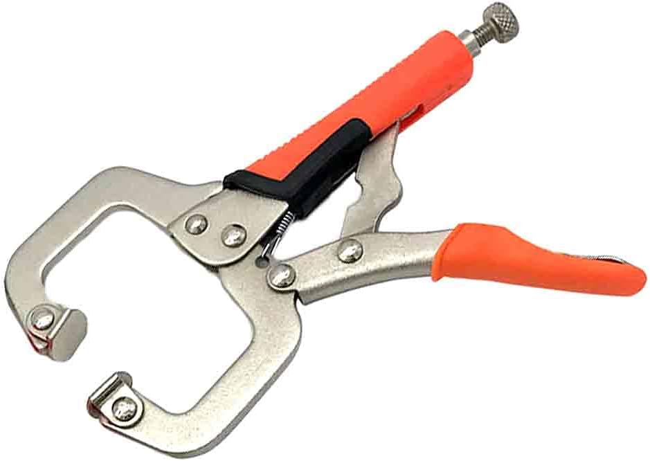 3 PACK C-Clamp Face Clamp Metal Pocket Hole Clamp Locking Pliers with Swivel Pads, 6 Inch Heavy Duty Set Wood Tools for Woodworking, Aligning, Welding (3, 6 INCH)
