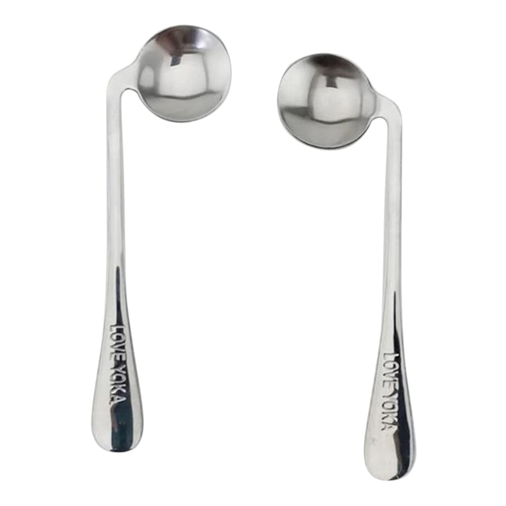 WIPPWER 2 Piezas de Utensilios adaptativos Cucharas en ángulo curvadas Utensilios de for Comer Cubiertos for temblores de Manos, Artritis, Parkinson o Uso de Ancianos