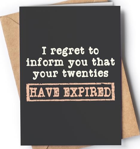 Funny 30th Birthday Card for men or women with envelope