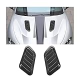 Rdxcv 2 PCS Car Hood Air Vent Cover, Auto Louvered Air Intake Trim Covers Exterior Decoration, Bonnet Vent Sticker Engine Hood Scoop Cover for Most Vehicles, Car Accessories (Black)