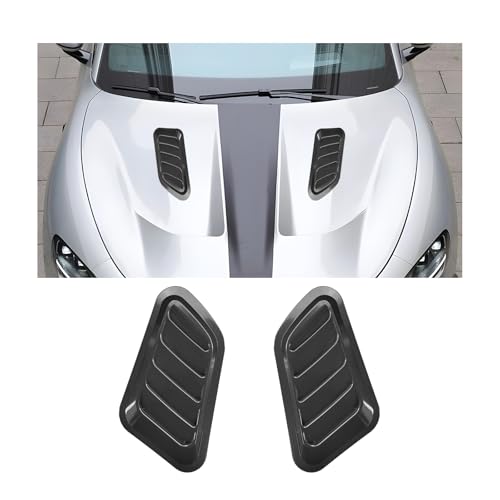 Rdxcv 2 PCS Car Hood Air Vent Cover, Auto Louvered Air Intake Trim Covers Exterior Decoration, Bonnet Vent Sticker Engine Hood Scoop Cover for Most Vehicles, Car Accessories (Black)