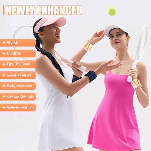 Image of BECOJADDE Ankle Weights for Women Wrist Weights Set of 2 (1 lb /2 lb Each) Adjustable Arm Leg Weight for Womens Men Suitable for Walking Swimming Running Pilates Yoga Gym