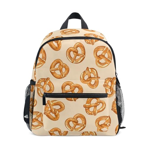 Toddler Salted Pretzels Backpack for Girls Boys Preschool Kindergarten Backpack School Bag for Daycare Bookbag for Ages 3-8