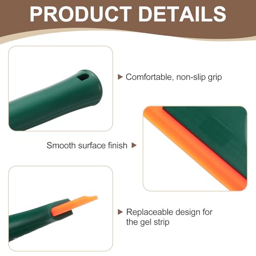 Image of HARFINGTON 3pcs Squeegee 6 Inch Length Auto Water Blade Shower Squeegee with Non-Slip Handle for Windshield Window Cleaner Glass Door, Deep Green