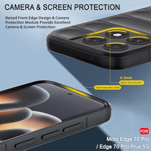 Image of TheGiftKart Liquid Silicon Back Cover Case for Motorola Moto Edge 70 Pro / 70 Pro Plus 5G | Shockproof Military Grade Protection | Micro-Fibre Cloth On Inner Side | Anti-Slip Grip Cover (TPU, Black)