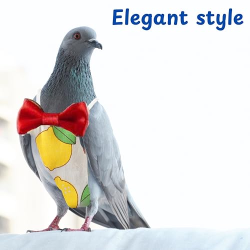 Image of Pigeon Diaper Harness and Bird Leash Set, Birds Diapers for Pigeons and Leash Pigeon Harnesses, Diapers for Birds Cockatiel Parrot Parakeet, Macaw Harness and Leashes Pants (L-Yellow Lemon)
