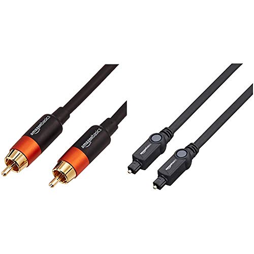 AmazonBasics - Cable de audio digital coaxial (1,2 m) + Cable óptico de audio digital Toslink (1 m)