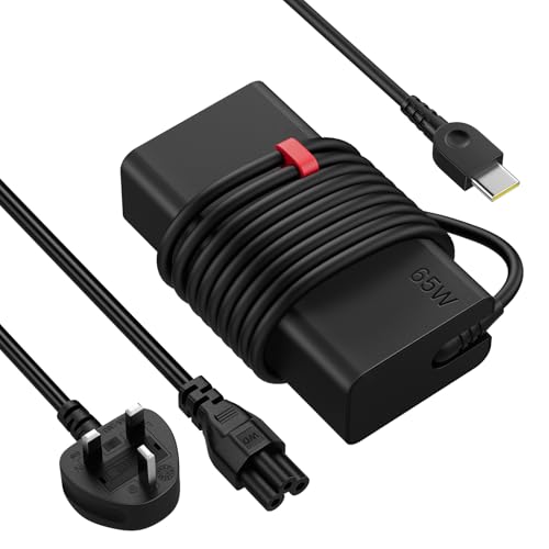 Image of NOJIMU 65W USB C Laptop Charger for Lenovo ThinkPad T480 T490 T580, Yoga Slim 7 9, Chromebook, Universal Type C AC Adapter UK Plug, Fast Charging Power Supply for Dell, HP, MacBook, Samsung