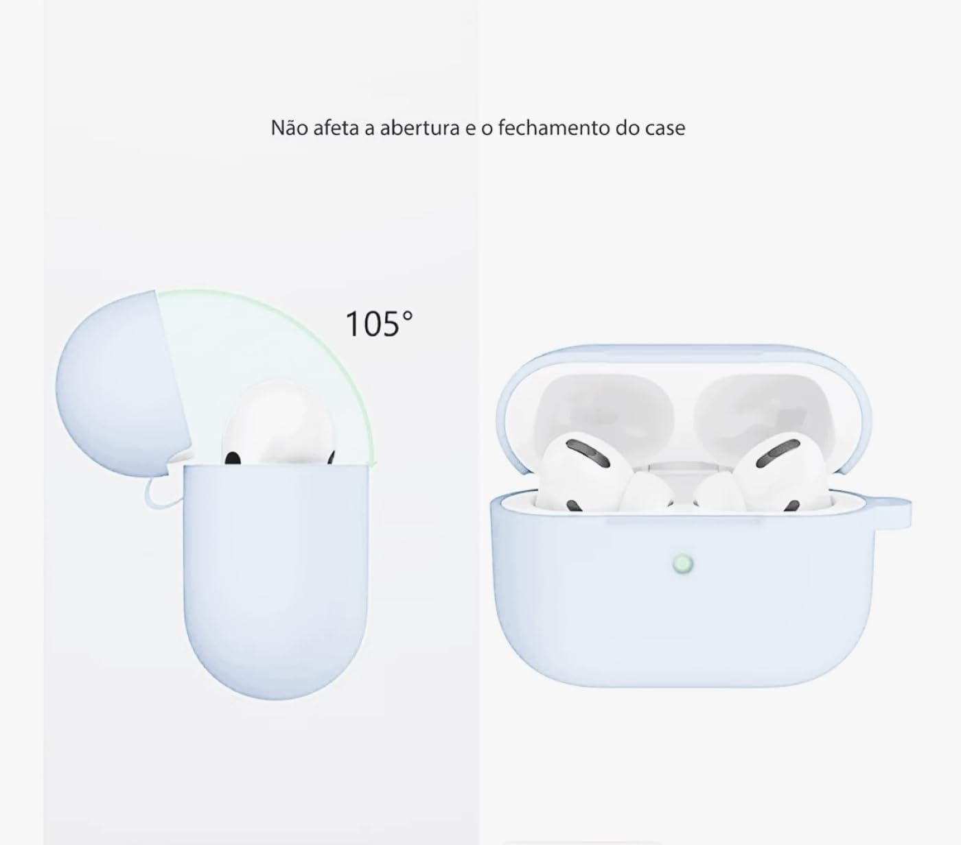 Capa de Silicone Compatível Case AirPods Pro e Pro 2 (Branco