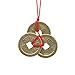 5 Pack of 3 Coins Set Handmade Vintage Authentic Chinese Lucky Feng Shui Products FengShui Coins Hamsa Red String for Wealth Good Fortune and Success Home Decor