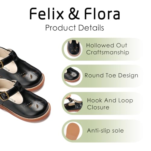 Image of Felix & Flora Toddler Little Girl Princess Dress Shoes-Mary Jane Flats for Girl Party School Shoes