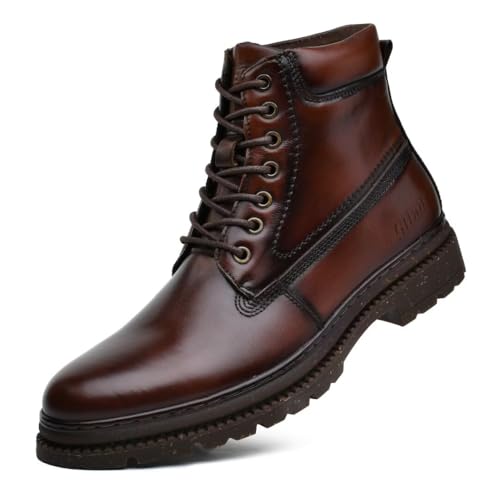 Arkbird Mens Chelsea Boots, Stylish and Comfort Leather Chukka Ankle Boots Dark-Brown 11
