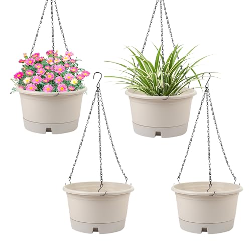 Svxtoby 10 Inch Hanging Planters for Indoor Plants, 4 Pack
