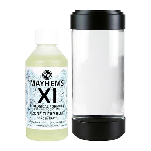 Image of Mayhems - X1 Concentrate PC Coolant - Computer Water Cooling Fluid - Liquid Cooling, Eco Friendly Series, UV Fluorescent Blue, 250 ml, Ozone Clear Blue