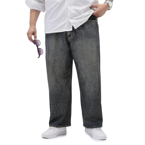 Image of Urbano Plus Men's Loose Baggy Fit Heavy Washed Jeans Non-Stretchable