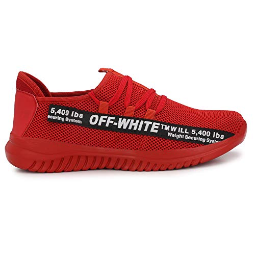 Men's Red Comfortable Mesh Lace up Sport's/Running/Walking/Gym/Jogging/Unisex Shoe 10 UK