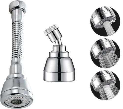 Image of Kitchen Faucet Aerator - 360 Rotatable, 3 Flow Modes, Anti-Splash, Water Saving Sink Faucet (Big+Medium-Both, 2)