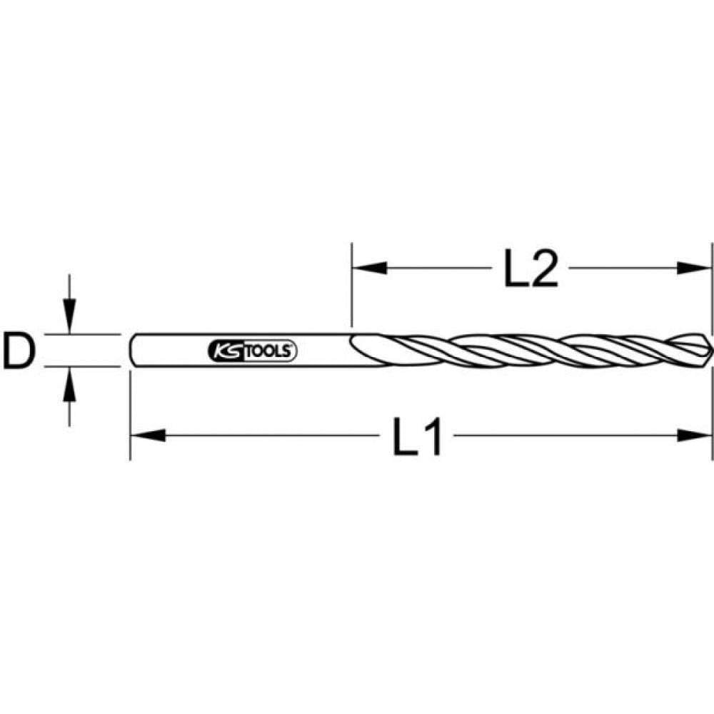 KS Tools 330.1062 HSS-R twist drill, pack of 10, 6,2mm, 6,2 mm - Image 2
