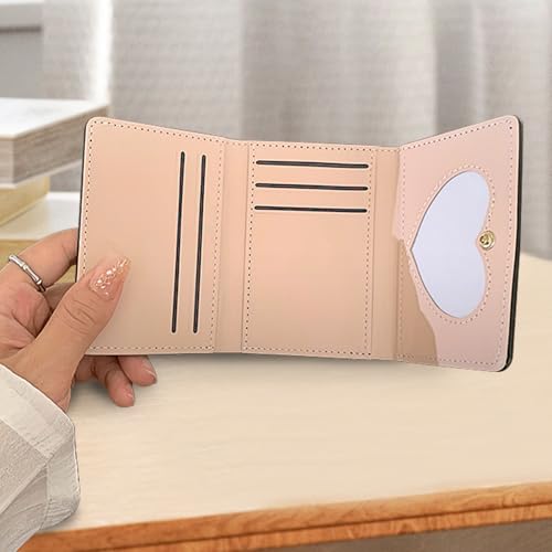 Women Wallet with Heart-Shaped ID Window and 7 Card Slots, Cute Wallet with Bow Simple Stylish Ladies Wallets (Purple)4