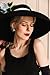 Women's Adjustable Black Wide Brim Wool Hat - Audrey Hepburn-Inspired Luxury Statement Hat - Old Money Fashion for Weddings, Derbies, Funerals - No Scarf Included (One-Size)