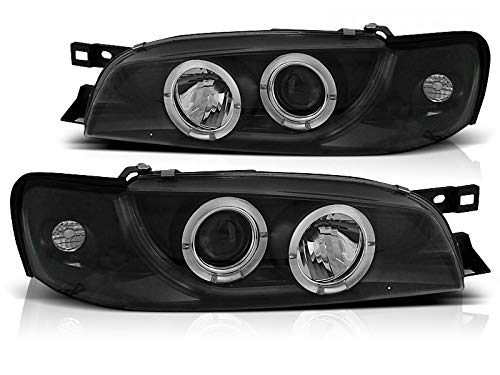Faros delanteros para SUBARU IMPREZA 05.93-10.00 Angel Eyes, color negro