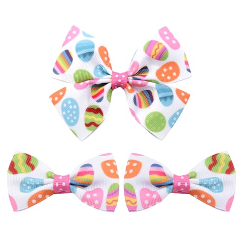 Pinzas para el cabello con moño rosa para Pascua, accesorios lindos para niñas y mujeres, juego de 3 piezas miniatura 1