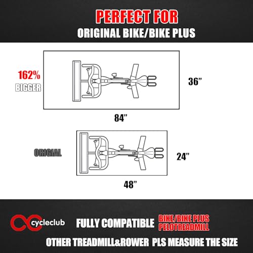 Image of Cycleclub Bike Mat Compatible with Peloton Bike,Elliptical,Treadmill Mat, 6mm Thick, Under Exercise Bike Trainer Pad for Indoor Stationary Spin Bike Gym Equipment Hardwood Floor Carpet Protector