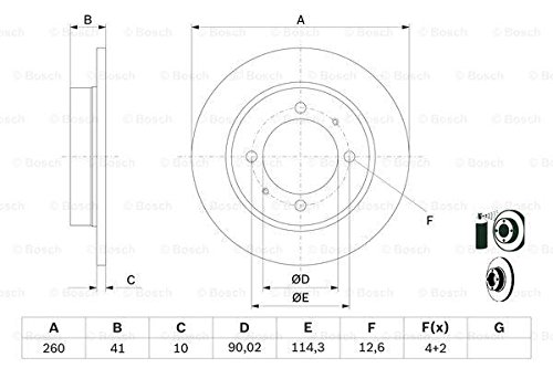 BOSCH 0 986 478 898, 2 szt Tarcze Hamulcowe 260mm