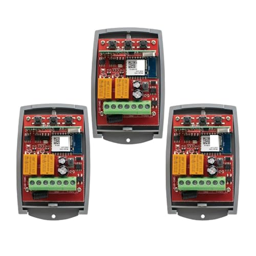 Smart Life interruptor inteligente Universal RF puerta de garaje abridor controlador 433mhz 7-250V receptor externo de 2 canales Abridor AutomáTico De Puerta Corredera (Color : 3PCS AC DC 7-32V)