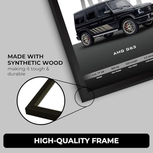 Image of Mercedes G Wagon Poster | Framed G Wagon A4 Sized (31 x 23 cm) | Car Posters for Wall, Gift for Boys, Mercedes G 63 Frame | Supercar Frames | Car Poster for Wall, Bedroom, Hostel, Study Room (F 005)