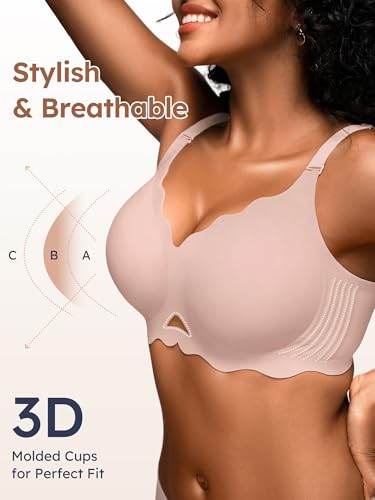 Image of Wireless Jelly Bras for Women No Underwire Seamless Full Coverage Bra with Support Comfort T-Shirt Bralette
