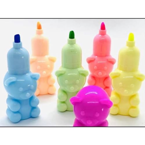 Kit Marca Textos Ursinho com Caneta Fofa - Kawaii - Conjunto de Canetas fofas, material escolar, esc