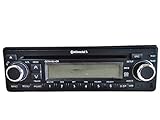 Radio / CD / USB / MP3 / WMA; Orange Hintergrundbeleuchtung; Weltweiter Tuner FM / MW / LW; FM RDS Tuner / AF / TA / EON / PTY; Elektronischer Erschütterungsschutz (ESP); Logic ON / OFF; Rückseitiger AUX-Eingang; Telefonstummschaltung; Lautstärke / Klangregelung (Jazz, Classic, Rock, Pop); Permanente Speicherung der Einstellungen (Backup Memory); RDS Uhr; Antennenanschluss; Max. Musikleistung: 4 x 41 W; Maße (B x H x T) in mm: 188 x 58.5 x 183; 12 Volt