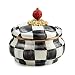 MACKENZIE-CHILDS Enamel Squashed Pot, Black-and-White Courtly Check