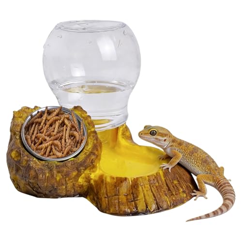 Wasserteller für Schildkröten, Futterschale für Reptilien, Wasserschale mit Leopardenmuster, Zubehör für Habitat, Schildkrötengehege, Schlange, Drache, Bart, Chamäleon Ge