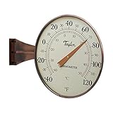 Taylor Heritage Collection Dial Indoor Outdoor Thermometer, Wireless Thermometer with Easy to Read Large Numbers for Patio, Pool, and Indoor Areas, 8.5-inch, Copper
