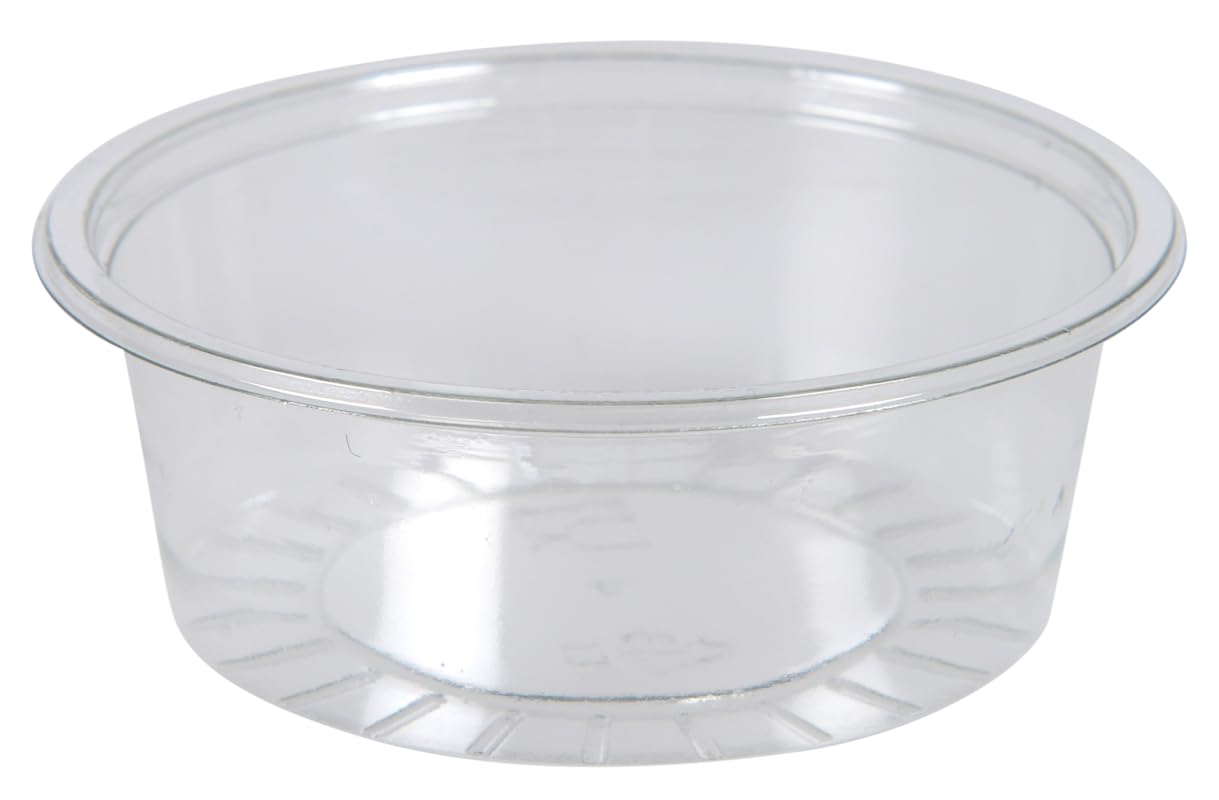 ABENA Condiment Pots | Strong & Robust Plastic Sample Containers | 100-Pack of 80ml for Sauces, Jelly, Salad Dressings & Canape Pots for Events