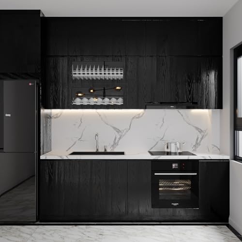 Papier adhésif cuisine lavable VEELIKE aspect bois noir - 3