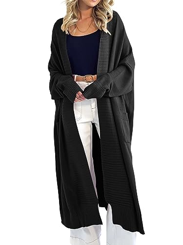 Image of Danedvi Womens Long Cardigan Sweaters 2026 Spring Chunky Knit Oversized Slouchy Open Front Warm Coats with Pockets