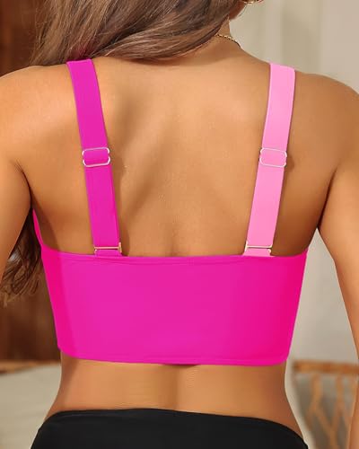 Image of Women's Bikini Top - Supportive Swimsuit for Large Bust - 2025 Cut Out Twist Swim Top