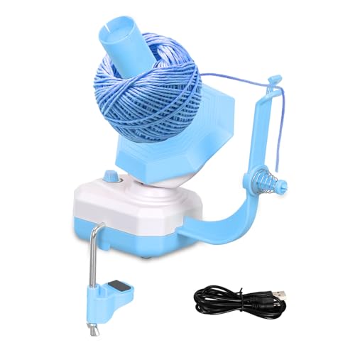 Yarn Winder,Electric Yarn Ball Winder for Crocheting,10oz Large Capacity Automatic Yarn Cake Winder Wool Spinner Roller for Crochet Lovers,Dual-Spring Strong Tension Stepless Speed Yarn Spinner